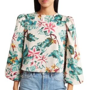 Walter Baker Blouse NWT Tessie Floral Balloon Sleeve